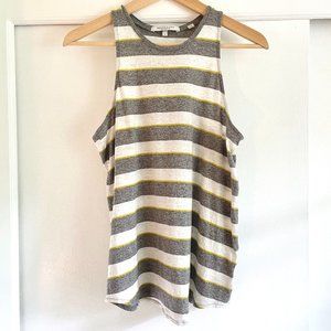 Bella Luxx Racerback Tank in Gray/Chartreuse